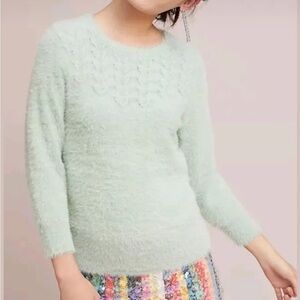 New Anthropologie Aubade Pullover by Rosie Neira $128 S Mint Green Sweater
